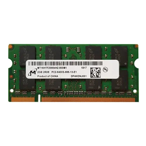 MT16HTF25664HZ-800M1 Micron 2GB DDR2-800MHz PC2-6400 Non-ECC Unbuffered SODIMM CL6 2Rx8 1.8V 200-Pin Memory Module