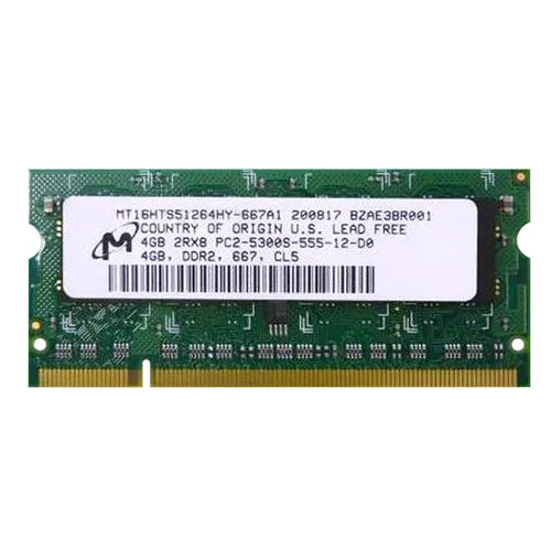MT16HTS51264HY-667A1 Micron 4GB DDR2-667MHz PC2-5300 Non-ECC Unbuffered SODIMM CL5 2Rx8 1.8V 200-Pin Memory Module