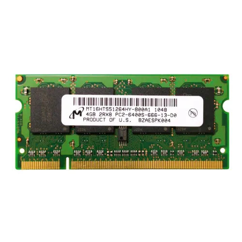 MT16HTS51264HY-800A1 Micron 4GB DDR2-800MHz PC2-6400 Non-ECC Unbuffered SODIMM CL6 2Rx8 1.8V 200-Pin Memory Module