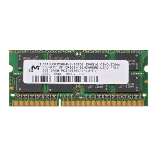 MT16JSF25664HZ-1G1D1 Micron 2GB DDR3-1066MHz PC3-8500 Non-ECC Unbuffered SODIMM CL7 2Rx8 1.5V 204-Pin Memory Module
