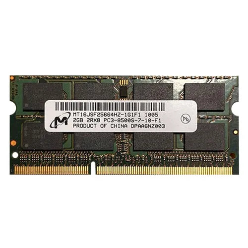 MT16JSF25664HZ-1G1F1 Micron 2GB DDR3-1066MHz PC3-8500 Non-ECC Unbuffered SODIMM CL7 2Rx8 1.5V 204-Pin Memory Module