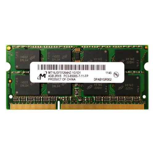 MT16JSF51264HZ-1G1D1 Micron 4GB DDR3-1066MHz PC3-8500 Non-ECC Unbuffered SODIMM CL7 2Rx8 1.5V 204-Pin Memory Module