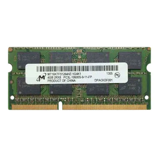 MT16KTF51264HZ-1G4K1 Micron 4GB DDR3-1333MHz PC3-10600 Non-ECC Unbuffered SODIMM CL9 2Rx8 1.35V 204-Pin Memory Module