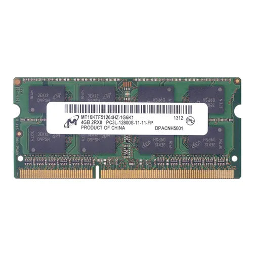 MT16KTF51264HZ-1G6K1 Micron 4GB DDR3-1600MHz PC3-12800 Non-ECC Unbuffered SODIMM CL11 2Rx8 1.35V 204-Pin Memory Module
