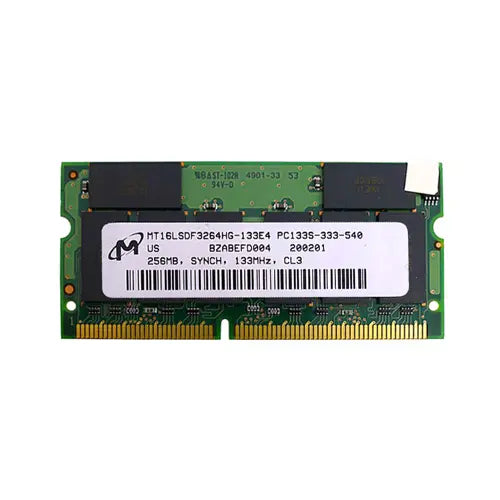 MT16LSDF3264HG-133E4 - Micron 256MB 133MHz PC133 non-ECC Unbuffered CL3 144-Pin SoDimm Dual Rank Memory Module