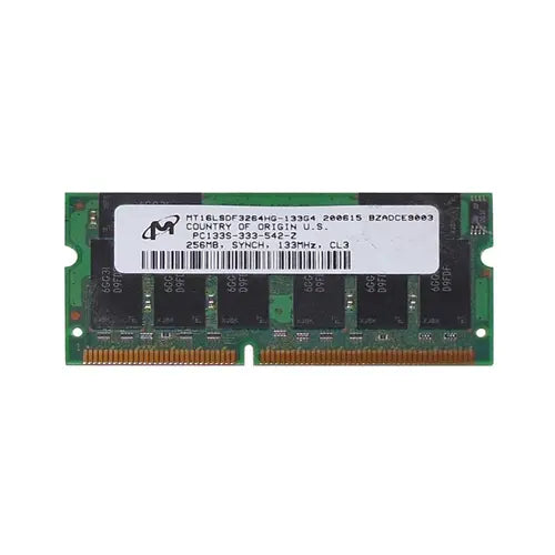 MT16LSDF3264HG-133G4 - Micron 256MB 133MHz PC133 non-ECC Unbuffered CL3 144-Pin SoDimm Dual Rank Memory Module