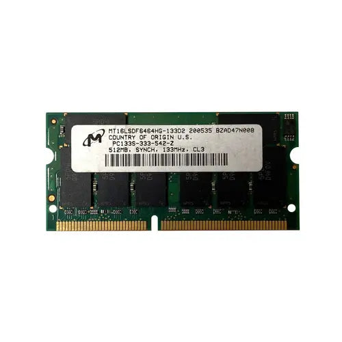 MT16LSDF6464HG-133D2 - Micron 512MB 133MHz PC133 Non-ECC Unbuffered CL3 144-Pin SoDimm Memory Module