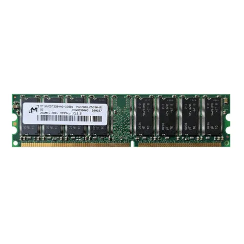 MT16VDDT3264AG-335B1 Micron 256MB DDR-333MHz PC2700 Non-ECC Unbuffered UDIMM CL2.5 2Rx8 2.5V 184-Pin Memory Module