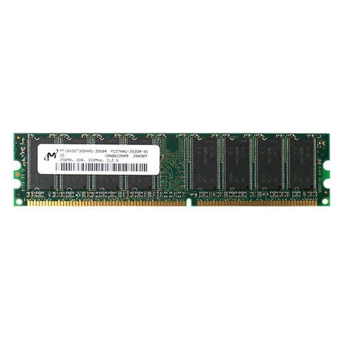 MT16VDDT3264AG-335B4 Micron 256MB DDR-333MHz PC2700 Non-ECC Unbuffered UDIMM CL2.5 2Rx8 2.5V 184-Pin Memory Module