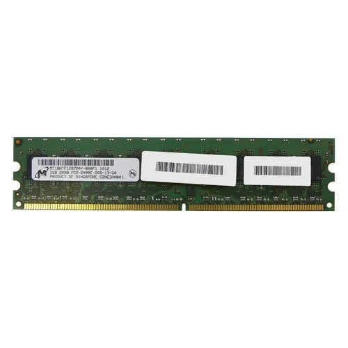 MT18HTF12872AY-800F1 Micron 1GB DDR2-800MHz PC2-6400 ECC Unbuffered UDIMM CL6 2Rx8 1.8V 240-Pin Memory Module