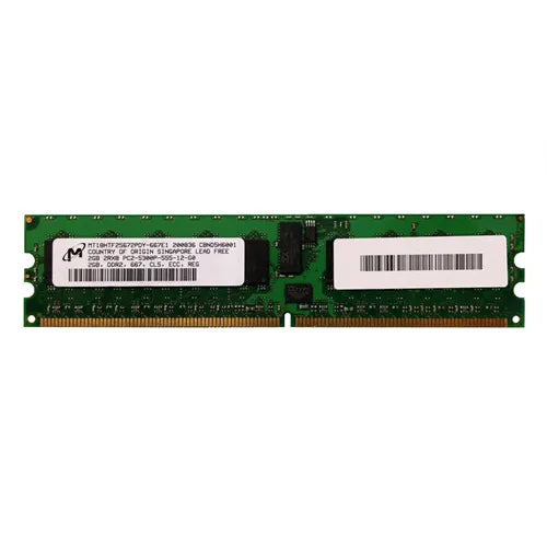 MT18HTF25672PDY-667E1 Micron 2GB DDR2-667MHz PC2-5300 ECC Registered RDIMM CL5 2Rx8 1.8V 240-Pin Memory Module