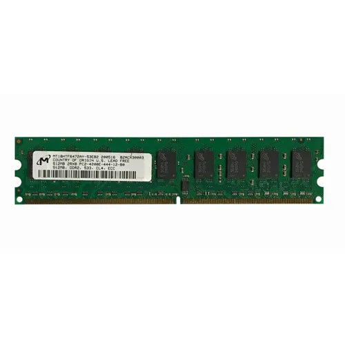 MT18HTF6472AY-53EB2 Micron 512MB DDR2-533MHz PC2-4200 ECC Unbuffered UDIMM CL4 2Rx8 1.8V 240-Pin Memory Module