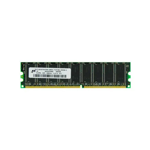 MT18VDDT6472AG-265C4 - Micron 512MB DDR-266MHz PC2100 ECC Unbuffered CL2.5 184-Pin DIMM Memory Module