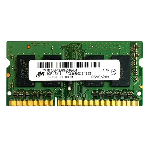 MT4JSF12864HZ-1G4D1 Micron 1GB DDR3-1333MHz PC3-10600 Non-ECC Unbuffered SODIMM CL9 1Rx16 1.5V 204-Pin Memory Module