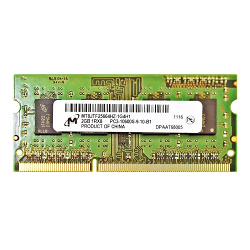 MT8JTF25664HZ-1G4H1 Micron 2GB DDR3-1333MHz PC3-10600 Non-ECC Unbuffered SODIMM CL9 1Rx8 1.5V 204-Pin Memory Module