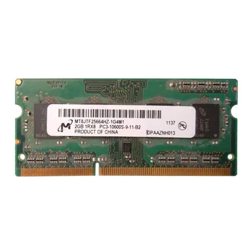 MT8JTF25664HZ-1G4M1 Micron 2GB DDR3-1333MHz PC3-10600 Non-ECC Unbuffered SODIMM CL9 1Rx8 1.5V 204-Pin Memory Module