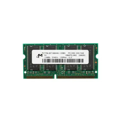 MT8LSDT1664HG-133B3 - Micron 128MB 133MHz PC133 non-ECC Unbuffered 144-Pin SoDimm Memory Module