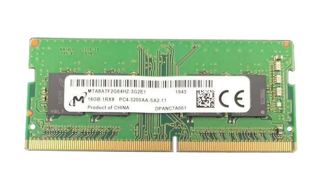 MTA8ATF2G64HZ-3G2E1 Micron 16GB PC4-25600 DDR4-3200MHz non-ECC Unbuffered CL22 260-Pin SoDimm 1.2V Single Rank Memory Module