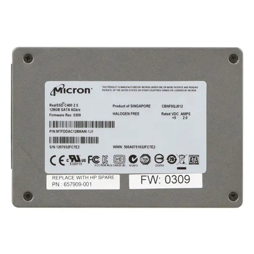 MTFDDAC128MAM-1 Micron RealSSD C400 128GB Multi-Level Cell SATA 6Gb/s NAND Flash 2.5-Inch Solid State Drive