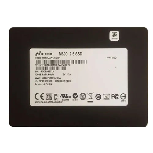 MTFDDAK128MBF-1AN1ZABYY Micron RealSSD M600 128GB Multi-Level Cell SATA 6Gb/s NAND Flash (SED) 2.5-Inch Solid State Drive