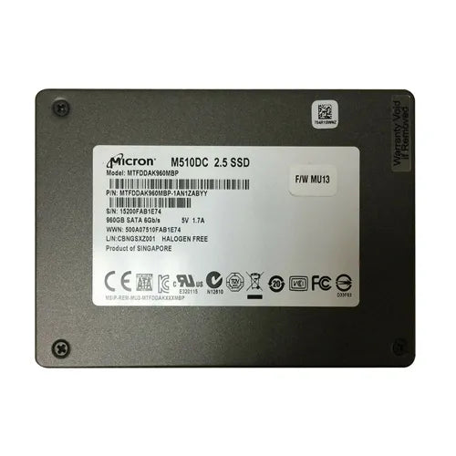MTFDDAK960MBP-1AN1ZABYY Micron RealSSD M510DC 960GB Multi-Level Cell SATA 6Gb/s 2.5-Inch Solid State Drive