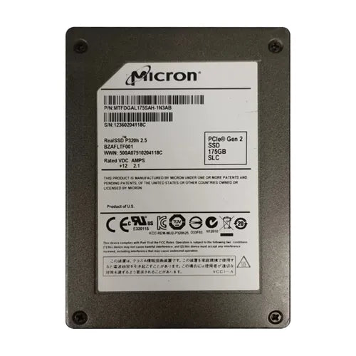 MTFDGAL175SAH-1N3AB Micron RealSSD P320h 175GB Single-Level Cell PCI Express 2.0 x4 NAND Flash 2.5-Inch Solid State Drive