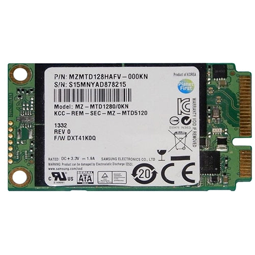 MZ-MTD1280/0KN Samsung PM841 Series 128GB Triple-Level Cell SATA 6Gb/s mSATA 1.8-Inch Solid State Drive