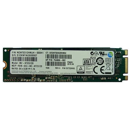 MZ-NTE5120 Samsung XP941 512GB Multi-Level Cell PCI Express 2.0 x4 NVMe M.2 2280 Solid State Drive