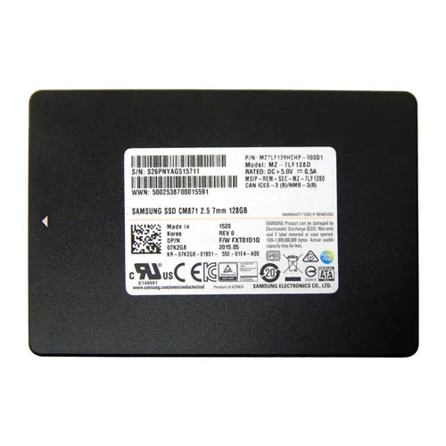 MZ7LF128HCHP-000D1 Samsung CM871 128GB Triple-Level-Cell SATA 6Gb/s 2.5-Inch Solid State Drive