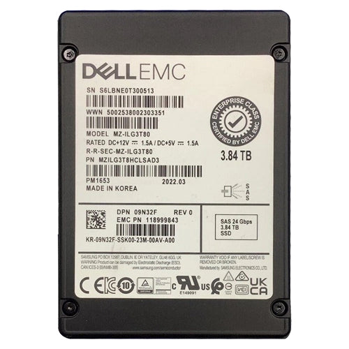 MZILG3T8HCLSAD3 Samsung PM1653 3.84TB SAS 24Gb/s 2.5-Inch Solid State Drive