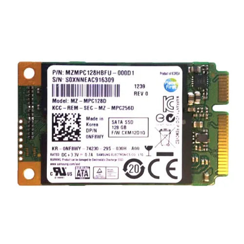 MZMPC128HBFU Samsung PM830 Series 128GB Multi-Level Cell SATA 6Gb/s mSATA Solid State Drive