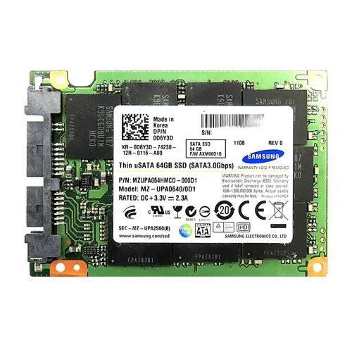 MZUPA064HMCD-000D1 Samsung Thin 64GB Multi-Level Cell SATA 3Gb/s uSATA 1.8-Inch Solid State Drive