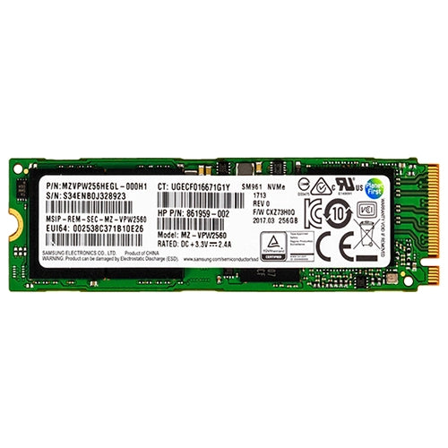 MZVPW256HEGL-000H1 Samsung SM961 Series 256GB PCI Express NVMe 3.0 x4 M.2 2280 Internal Solid State Drive