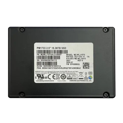 MZWLJ15THALA-00007 Samsung PM1733 Series 15.36TB PCI Express NVMe 4.0 x4 Dual Port x2 U.2 2.5-Inch Enterprise Solid State Drive