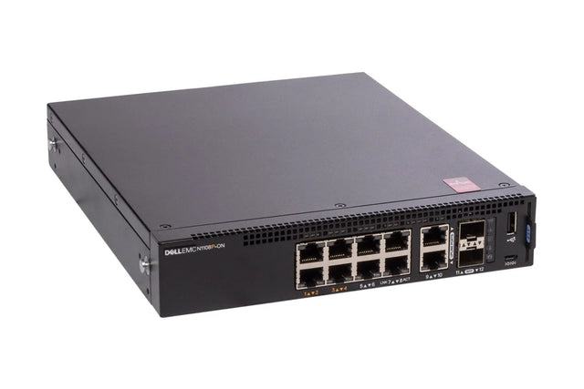 N1108P-ON - Dell PowerSwitch N1100 N1108P-ON 8 x Ports PoE+ 10/100/1000Base-T 1U Rack-Mountable Gigabit Ethernet Network Switch