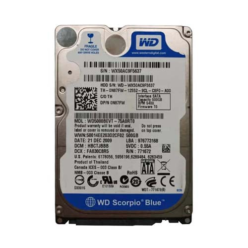 N87FW Dell 500GB 5400RPM SATA 3Gb/s 8MB Cache 2.5-Inch Hard Drive
