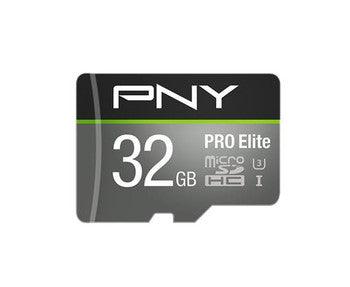 PNY Technology - P-SDU16X2U185EL-GE - PRO Elite 32GB Class 10 microSDHC U3 Flash Memory Card