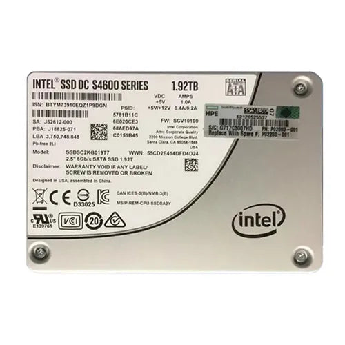 P02280-001 HP 1.92TB SATA 6Gb/s Mixed Use 2.5-Inch SPS-DRV Solid State Drive for ProLiant Servers