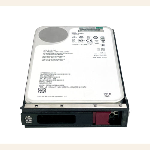 P11518-001 HP 14TB SAS 12Gb/s 7200RPM Low Profile Carrier Hot Pluggable 3.5-Inch Hard Drives
