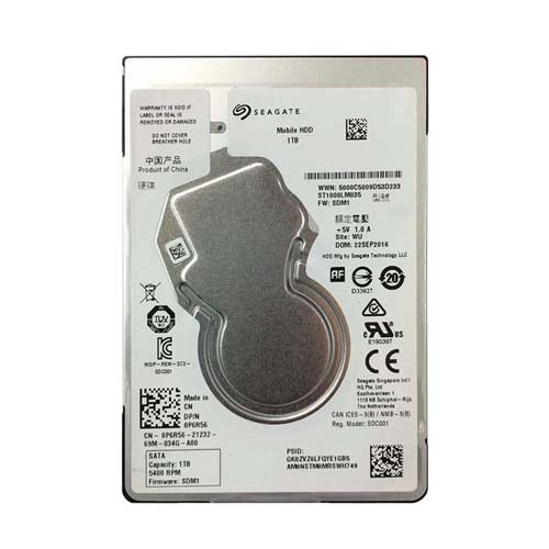 P6R56 Dell 1TB 5400RPM SATA 6Gb/s 128MB Cache 2.5-Inch Hard Drive