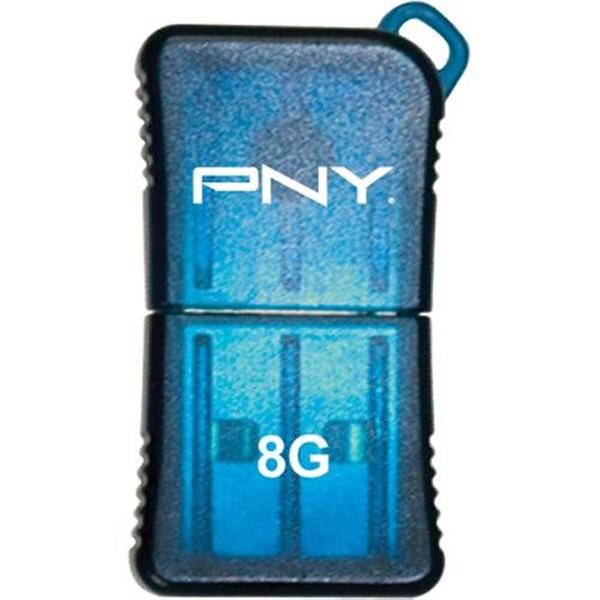 PFDU8GBSLKBLUEF PNY Micro Sleek Attache 8GB USB 2.0 Flash Drive (Blue)