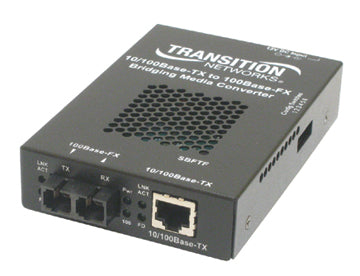SBFTF1015-105 Transition 10/100Base-TX (RJ-45) to 100Base-FX 1310 NM Single-Mode (SC) 40 Kilometers/24.9 for 10/100 Bridging Stand-Alone Media Converters