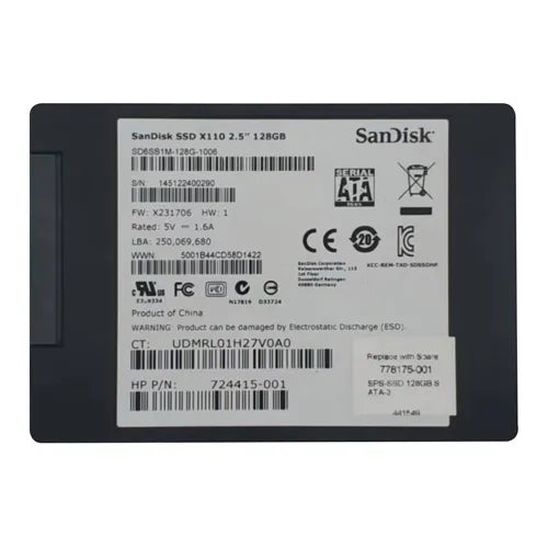 SD6SB1M128G1006 SanDisk X110 128GB Multi-Level Cell SATA 6Gb/s 2.5-Inch Solid State Drive