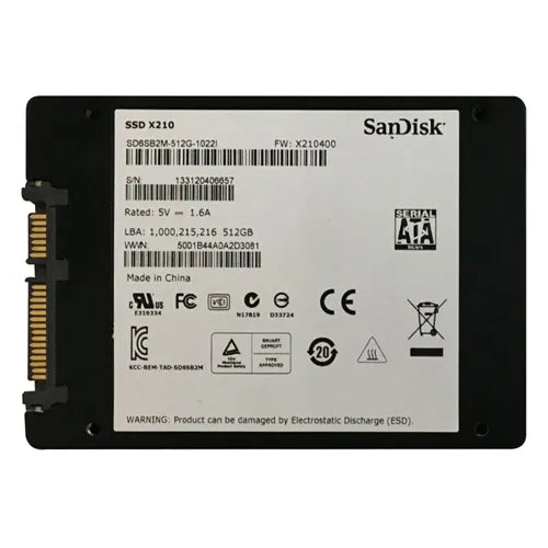 SD6SB2M-512G-1022I SanDisk X210 512GB Multi-Level Cell SATA 6Gb/s 2.5-Inch Solid State Drive