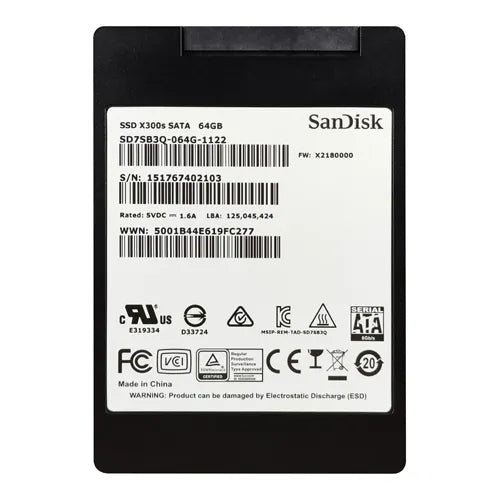 SD7SB3Q-064G-1122 SanDisk X300s Series 64GB SATA 6Gb/s 2.5-Inch Solid State Drive (10-Pack)