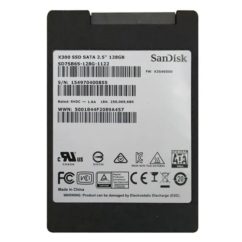 SD7SB6S-128G-1122 SanDisk X300 Series 128GB SATA 6Gb/s 2.5-Inch Solid State Drive