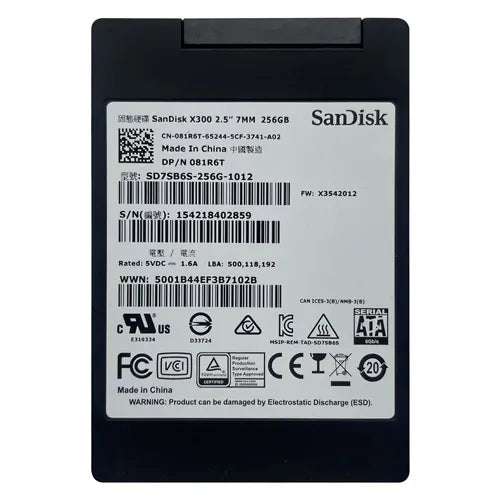 SD7SB6S-256G-1012 SanDisk X300 256GB SATA 2.5-Inch Solid State Drive
