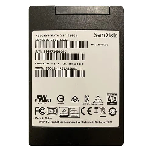 SD7SB6S-256G-1122 SanDisk X300 Series 256GB SATA 6Gb/s 2.5-Inch Solid State Drive