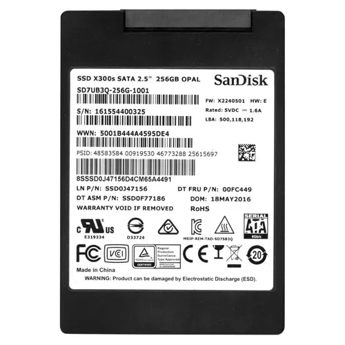 SD7UB3Q-256G-1001 SanDisk 256Gb Multi-Level Cell SATA 6Gb/s 2.5-Inch Solid State Drive