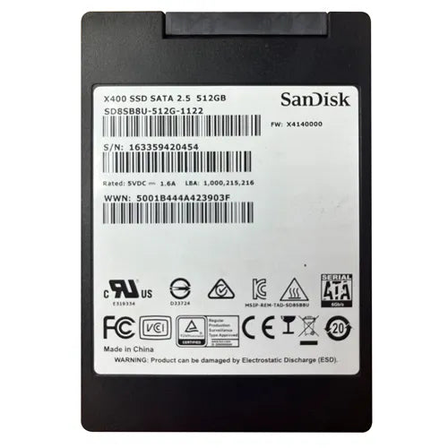 SD8SB8U-512G-1122 SanDisk X400 Series 512GB SATA 6Gb/s 2.5-Inch Solid State Drive